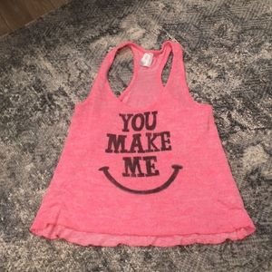 Neon pink tank top